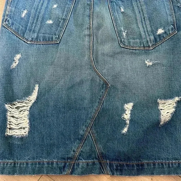 RAG & BONE Rag & Bone Distressed Denim Pencil Skirt Shredded Light Wash Sz 25 - Picture 9 of 9